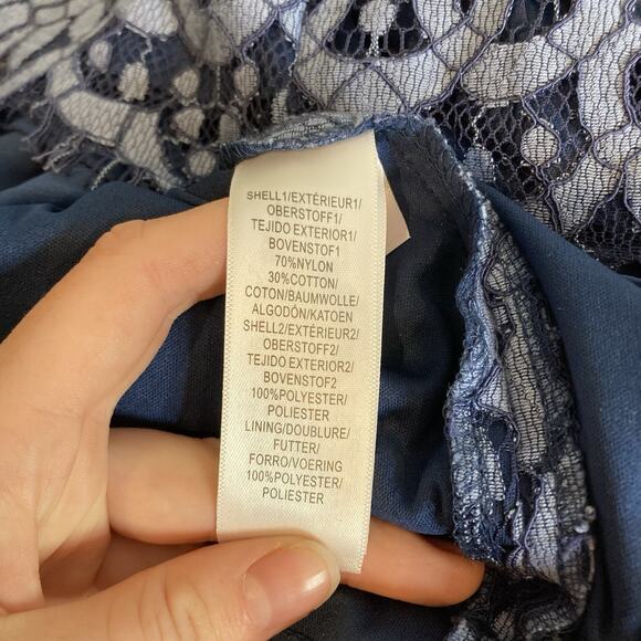 Adrianna Papell Women's Blue Lace Midi Dress Size 12 Elegant Party Occasions - Picture 6 of 11